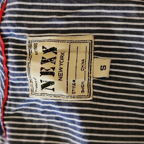 Nexx Button Up Long Sleeve Shirt Blue Striped Cotton Size Small - Picture 3 of 4